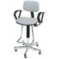 Nexel Dynamic Design Pneumatic Production Stool with Loop Arms, Gray PS17LGY
